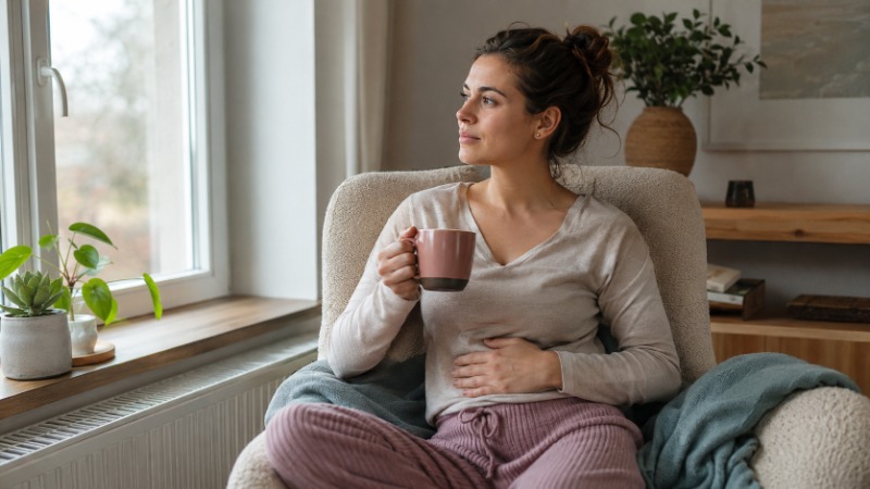 Žena si v kalendáři značí jednotlivé fáze menstruačního cyklu